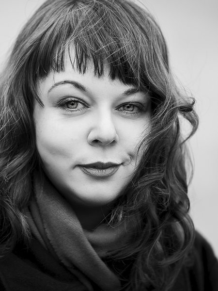 black and white portrait of Anett Alexandra Bulano. Photo by Anna Försterling